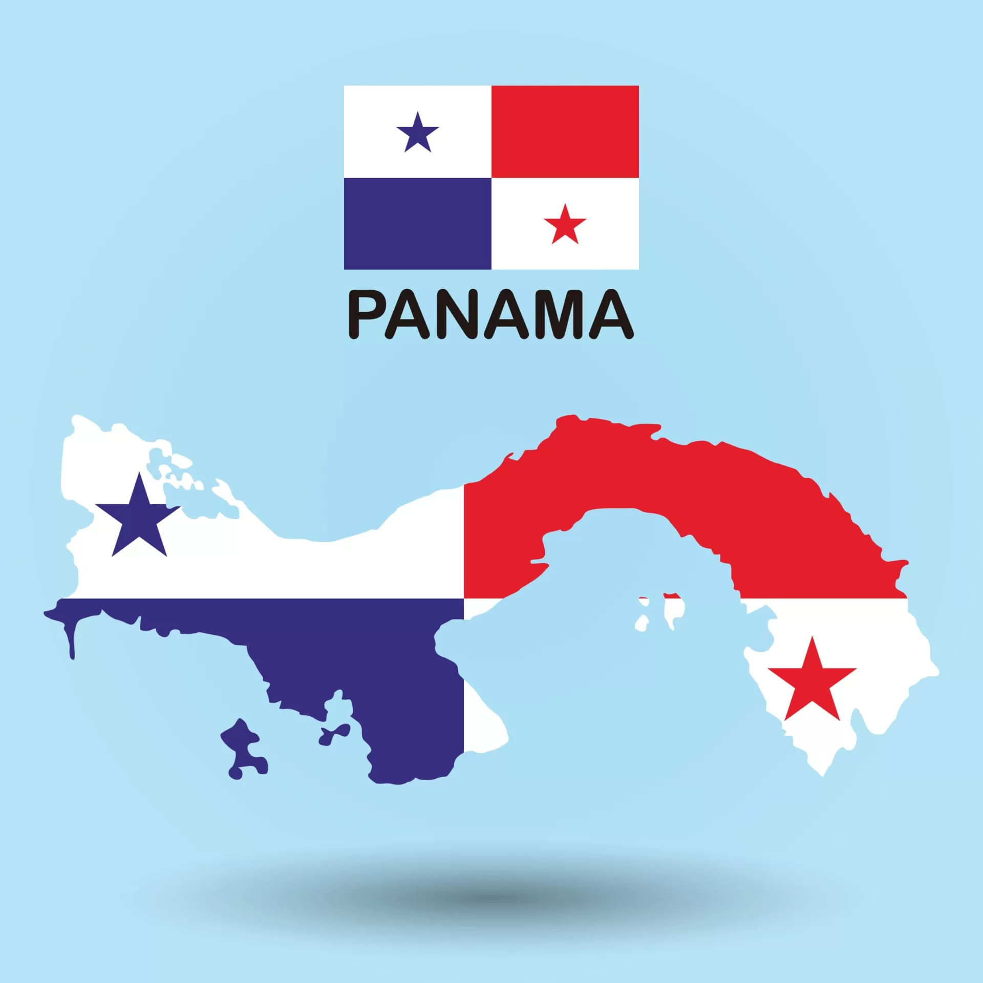 El mapa de Panamá y la bandera de Panamá nos muestran.